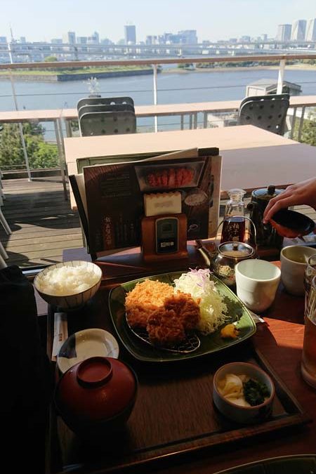 Excellent repas avec vue imprenable sur la baie d’Odaiba, Japon